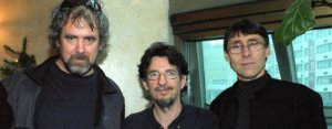 Guy Rodgers with Peter McFarlane, and Ian Ferrier at ELAN's 2004 Quebec Arts Summit