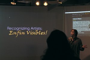 Guy Rodgers at the launch of Recognizing Artists: Enfin VIsibles!