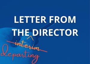 Banner: Letter from the departing director