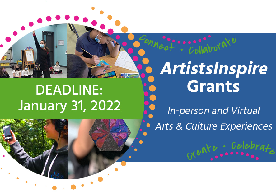 Banner: ArtistsInspire School Grants: Upcoming Deadline!
