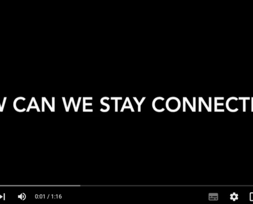 screen capture from video with title: How can we stay connected...