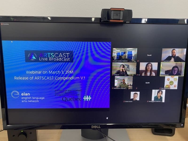 photo of screen showing webinar cover and virtual attendees