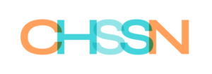 CHSSN logo. Logo features the letters CHSSN in orange and blue on a white background